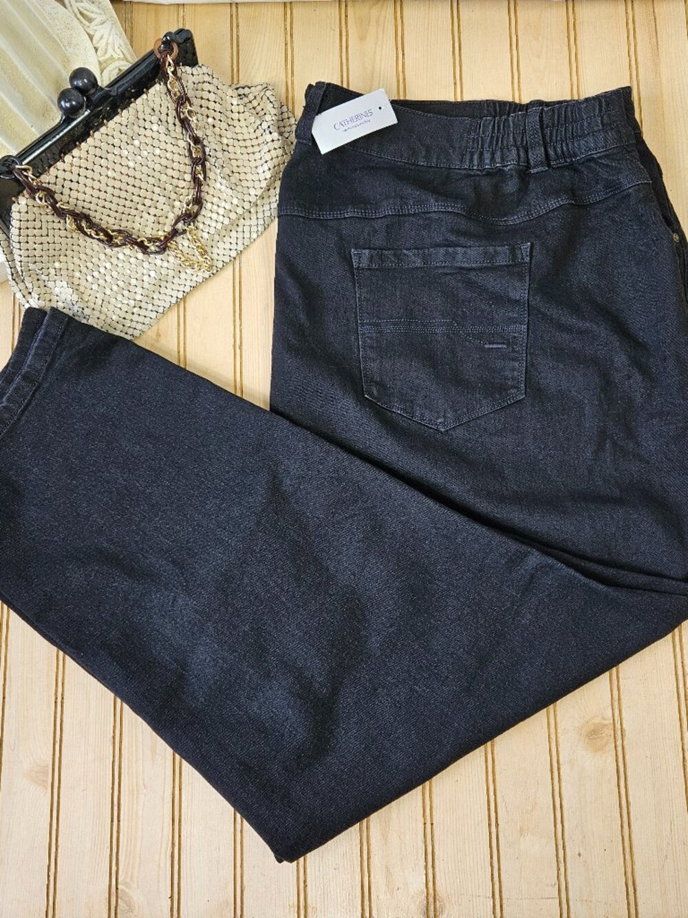 NWT Catherines Size 28 WP Petite Black Right Fit Moderately Curvy Straight Jeans